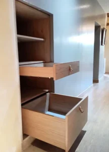 Rangement avec tiroir en chêne